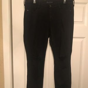 Black distressed jeans